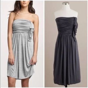 J. Crew Graphite Cascade Ruffle Short Strapless Dress | Size 2
